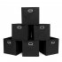  US Direct  6pcs set Storage  Box With Metal Handle Household Furniture Storage Bin Cube Black