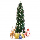  US Direct  7 5ft Artificial Christmas  Tree Holiday Decoration With Metal Stand For Indoor Outdoor green