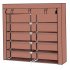  US Direct  7 layer 14 grid Shoe  Cabinet Household Oragnizer Door Court Storage Container Brown