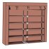  US Direct  7 layer 14 grid Shoe  Cabinet Household Oragnizer Door Court Storage Container Brown