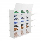 [US Direct] 7-tier 21 Grids Storage Shoe Cabinet Shoe Rack Organizer Grids Size 40x30cm Tower Shelf 122x32x122cm White