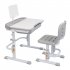  US Direct  70cm Kids Desk Chair Set Height Adjustable Children Study Desk With Tilt Desktop With Reading Frame Without Lamp gray