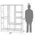  US Direct  71inch Portable Clothes Closet Home Wardrobe Clothes Storage Organizer With Shelves Brown