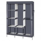 US 71inch Portable Clothes Closet Home Wardrobe Clothes Storage Organizer With Shelves Brown
