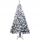  US Direct  7ft Pvc Flocking Christmas Tree 1300 Branches Spread Out Tree Realistic Easy Setup For Home Office Party Holiday Decoration As shown