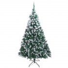 [US Direct] 7ft Snow Flocked Christmas Tree 870 Branches Holiday Decoration With Metal Stand green