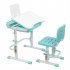  US Direct  80cm Lifting Desktop Can Tilt Children Learning Table Chair  with Reading Frame Without Lamp  blue green