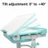  US Direct  80cm Lifting Desktop Can Tilt Children Learning Table Chair  with Reading Frame Without Lamp  blue green