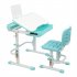  US Direct  80cm Lifting Desktop Can Tilt Children Learning Table Chair  with Reading Frame Without Lamp  blue green