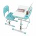  US Direct  80cm Lifting Desktop Can Tilt Children Learning Table Chair  with Reading Frame Without Lamp  blue green