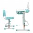  US Direct  80cm Lifting Desktop Can Tilt Children Learning Table Chair  with Reading Frame Without Lamp  blue green