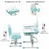  US Direct  80cm Lifting Desktop Can Tilt Children Learning Table Chair  with Reading Frame Without Lamp  blue green