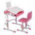  US Direct  80cm Lifting Desktop Can Tilt Children Learning Table Chair  with Reading Frame Without Lamp  blue green