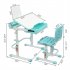  US Direct  80cm Lifting Desktop Can Tilt Children Learning Table Chair  with Reading Frame Without Lamp  blue green