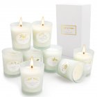  US Direct  8pcs Frosted  Glass  Cup  Votive Candles Long Lasting Multiple Flavors Fragrance Candle For Home Weddings White