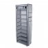  US Direct  9 Tiers Shoe  Rack With Dustproof Cover Closet Shoe Storage Cabinet Organizer gray
