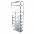  US Direct  9 Tiers Shoe  Rack With Dustproof Cover Closet Shoe Storage Cabinet Organizer gray