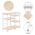  US Direct  90 40 84cm Floor standing 4 layer Microwave Oven  Rack With Pull out Basket X Cross Piece On The Back White maple