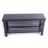  US Direct  90cm Strip Pattern 3 Tiers Bamboo Stool Shoe  Rack Household Shoe Organizer Brown