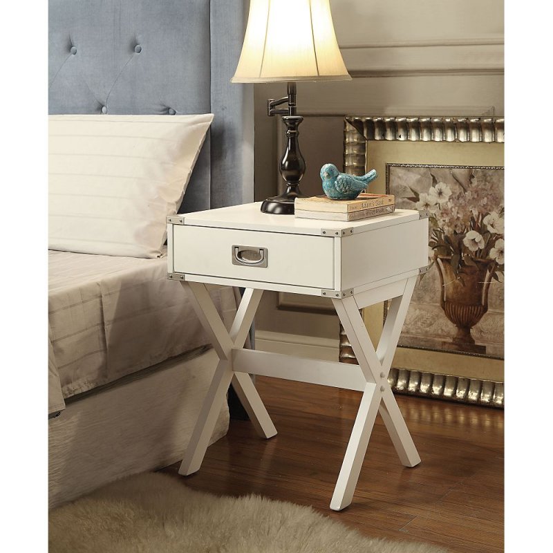 [US Direct] ACME Babs End Table in White 82824