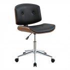 [US Direct] ACME Camila Office Chair in Black PU & Walnut 92418
