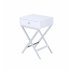  US Direct  ACME Coleen Side Table  White   Chrome 82696