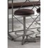  US Direct  ACME Evangeline Counter Height Stool  Rustic Brown Fabric   Black Finish 73902