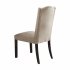  US Direct  ACME Gerardo Side Chair  Set 2  in Beige Linen   Weathered Espresso 60822