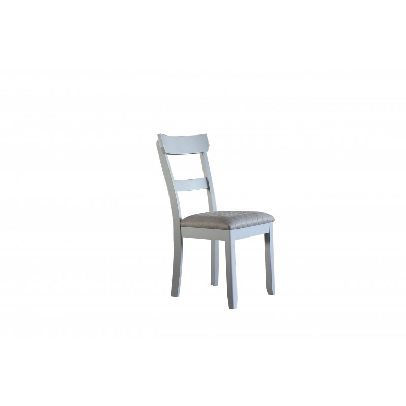 US ACME House Marchese Side Chair, Two Tone Gray Fabric & Pearl Gray Finish 68862
