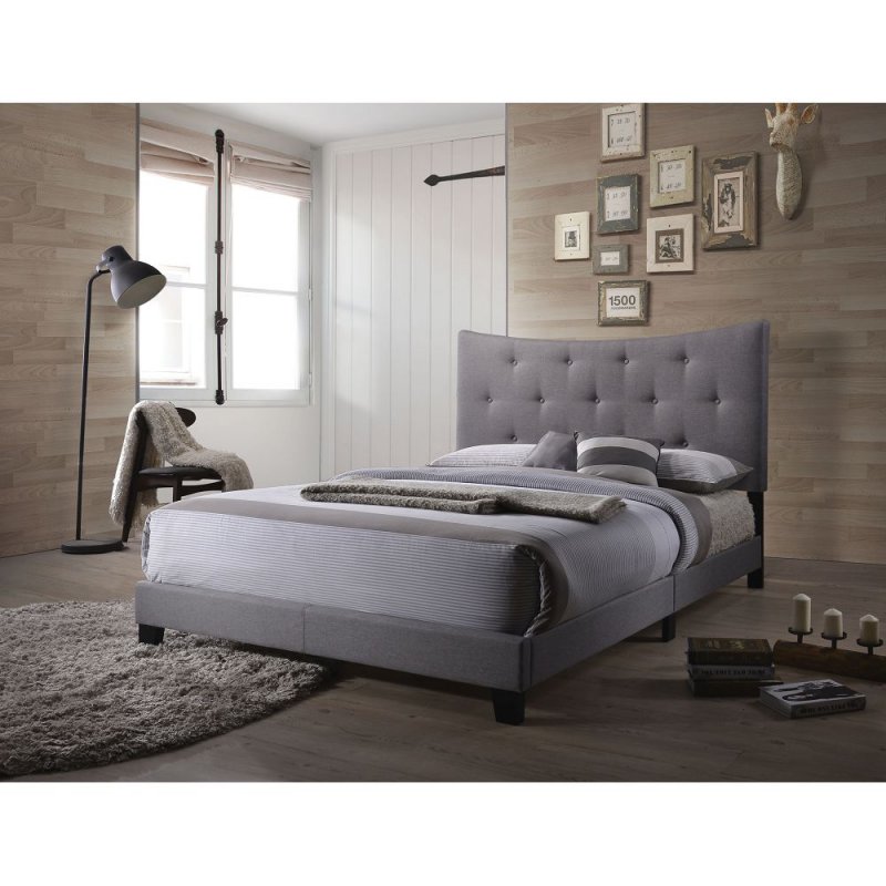 US ACME Venacha Queen Bed in Gray Fabric 26360Q