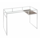 [US Direct] ACME Yasin Desk, White & Glass 92582