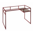 [US Direct] ACME Yasin Desk, Red & Glass 92584