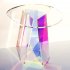  US Direct  Acrylic Iridescent Coffee Table Modern Round Glass End Table Side Table For Living Room Decoration small