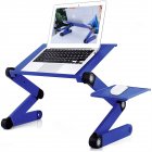 [US Direct] Adjustable Folding Laptop Desk Stand With Ventilation Holes Multi-functional Bookshelf Holder Writing Desk blue 2
