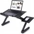  US Direct  Adjustable Folding Laptop Desk Stand With Ventilation Holes Multi functional Bookshelf Holder Writing Desk blue 1