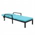  US Direct  Adjustable Wheeled Bed Lightweight Iron Frame Double Wheel Black Gold Thread Bed Blue