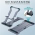  US Direct  Aluminum Alloy Adjustable Phone Stand Base Multi angle Bracket Desktop Upgrade Holder Compatible For Ipad Tablet Pc black