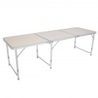 [US Direct] Aluminum Alloy Folding  Table For Home Picnics Camping Trips Buffets Barbecues 180*60*70cm white
