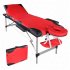  US Direct  Aluminum Tube Folding Spa Body Beauty Bed Portable Massage Table Bed Red and black