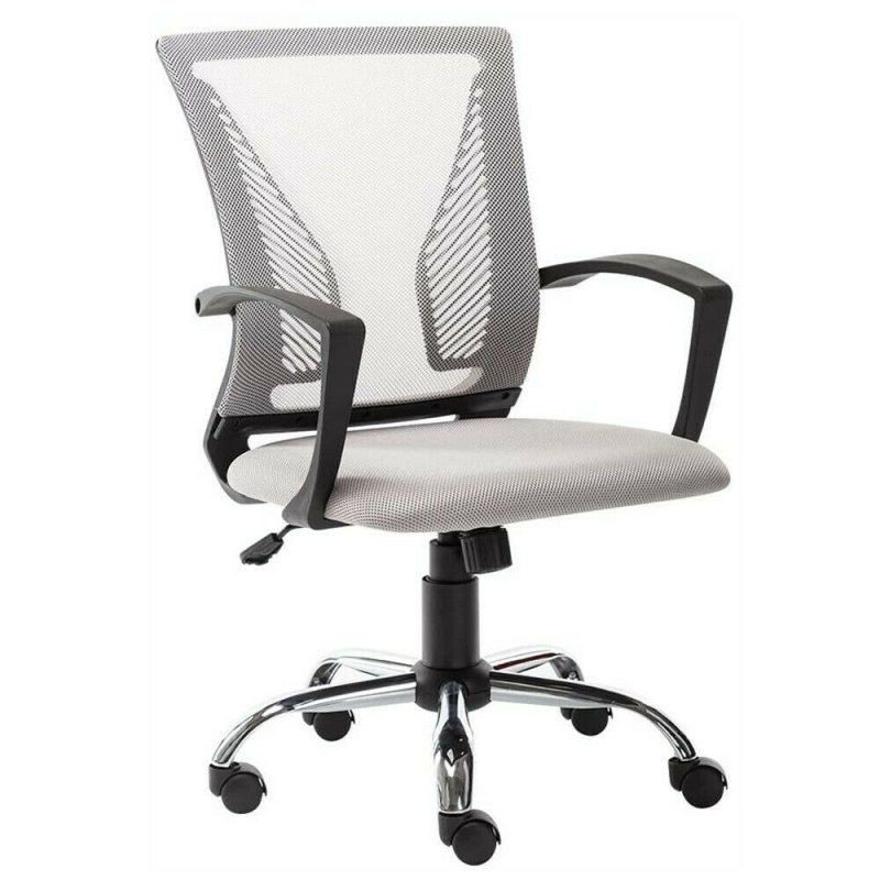 US Art Life Mid Back Office Chair-Ergonomic Home Desk Chair with Lumbar Support-Mordern Mesh Computer Chair-Adjustable Rolling Swivel Chair (Black+Red)