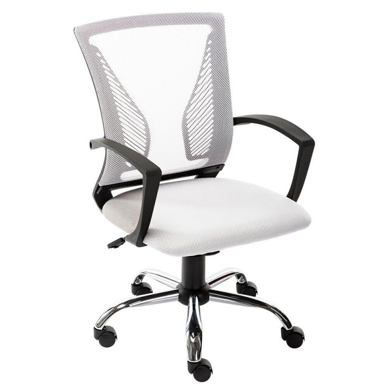 US Art Life Mid Back Office Chair-Ergonomic Home Desk Chair with Lumbar Support-Mordern Mesh Computer Chair-Adjustable Rolling Swivel Chair (Black+Red)
