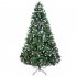  US Direct  Artificial Christmas Tree 7ft 1350 Branches Flocking For Indoor Outdoor Holiday Decoration green