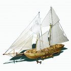 [US Direct] Assembling  Model Harvey Wooden Ship Diy Sailboat Assembly  Model White box