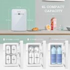 [US Direct] AstroAI Mini Fridge 6 Liter/8 Can Skincare Fridge for Bedroom - with Upgraded Temperature Control Panel - AC/12V DC Thermoelectric Portable Cooler and Warmer for Skin Care, Medications (White) 29*20*30
