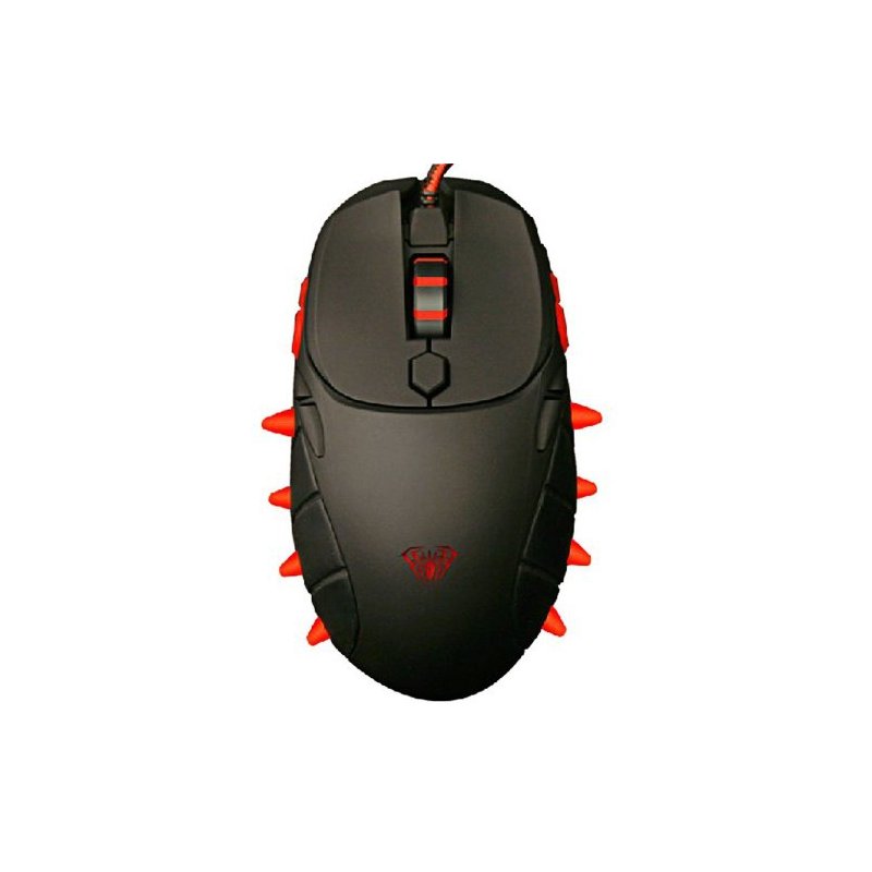 [US Direct] Aula Spider Queen 800-1200-1600 -2000 Four Gear DPI Red backlight Comfortable Ergonomic Design Game Mice, Black