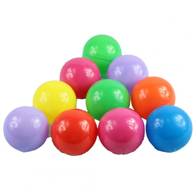 US Babrit Pack of 100 Phthalate Free BPA Free Crush Proof Plastic Ball Ocean Balls Pit Balls - 6 Bright Colors