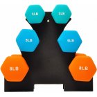 [US Direct] BalanceFrom Colored Neoprene Coated Dumbbell Set with Stand DB-358 41*36*13