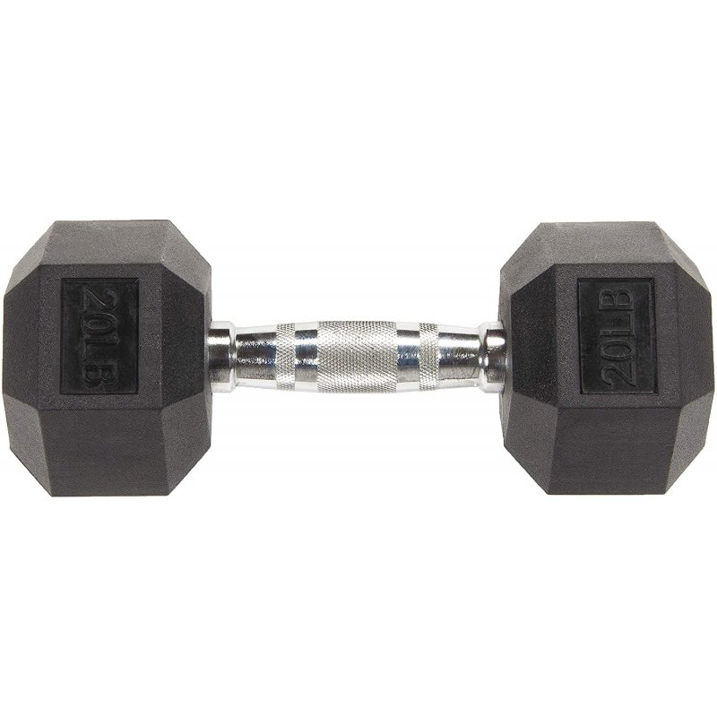 [US Direct] BalanceFrom Rubber Encased Hex Dumbbell Single DB20S