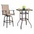  US Direct  Bar Height Patio Table Bistro High Top Patio Table Outdoor Bar  Table Metal Frame Tempered Glass Table Brown