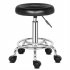  US Direct  Bar Stool With 5 Casters 360 Degree Rotation Soft Comfortable Pu Leather Round Stool 150kg Load bearing Flat Black